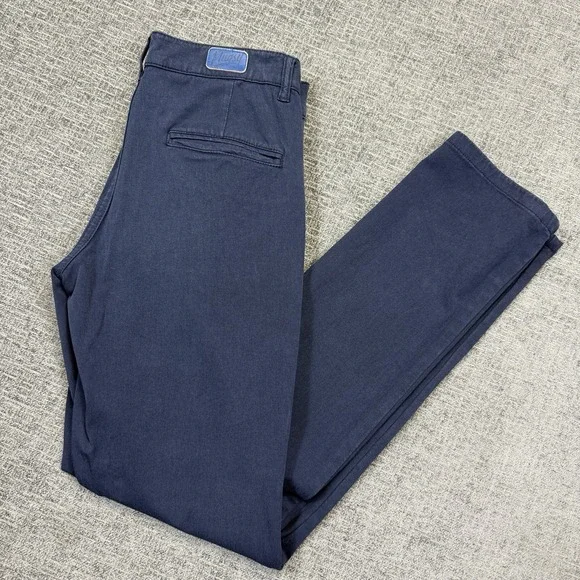 Mugsy Jeans Pants Morgans Mens 31x34 Navy Blue Straight Stretch Chinos K4PNNV - Picture 1 of 11